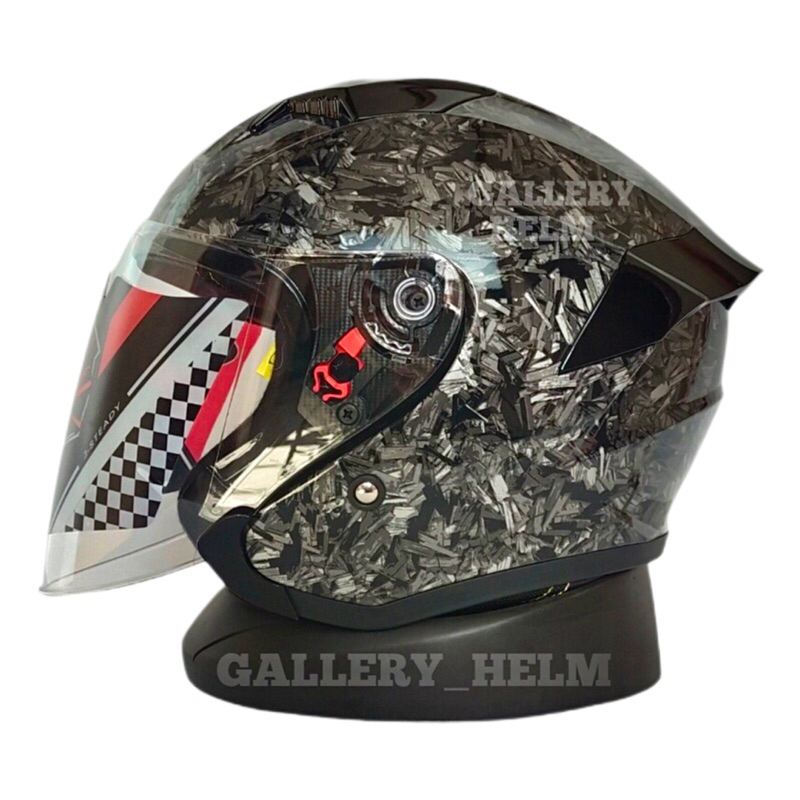 Jual Helm Half Face Paket Ganteng Gift Sargon Motif Carbon Forged Free Spoiler Shopee Indonesia