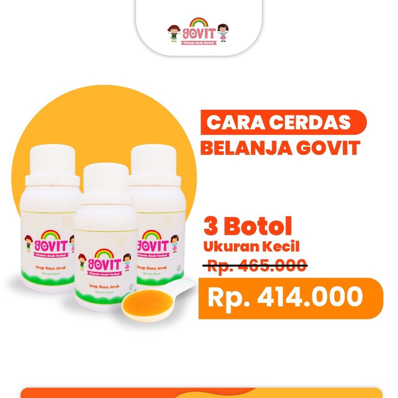 Jual GOVIT PAKET RESELLER 3 BOTOL [Uk. KECIL 100ml] HARGA HEMAT VITAMIN ...
