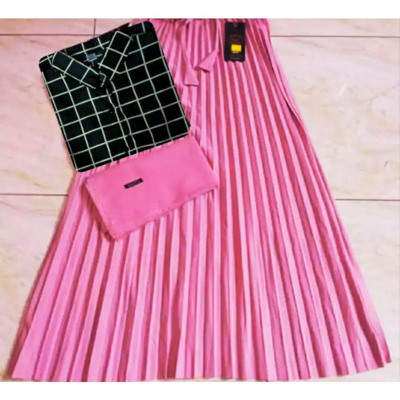 Jual One Set Setelan Rok Kekinian Dan Kemeja Monalisa Setelan Wanita Dewasa Kotak Kotak Shopee 3390