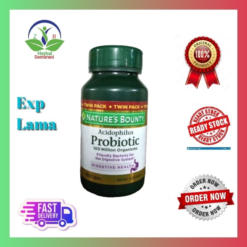 Jual Natures Bounty Acidophilus Probiotic 100 Million organisms 100 tab