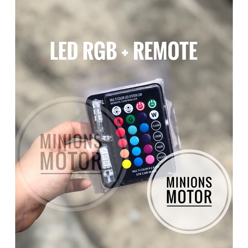 Jual lampu led motor mobil t10 rgb jelly smd isi 2 pcs remote rgb01 ...