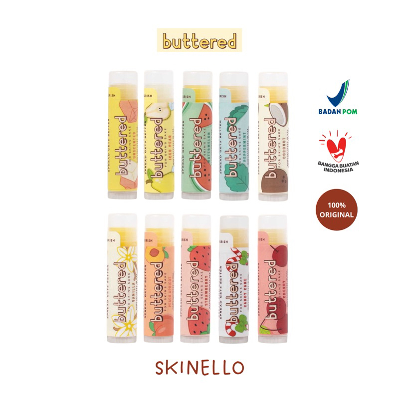 Jual BUTTERED Premium Lip Balm SPF 15 | Lip Balm | Shopee Indonesia