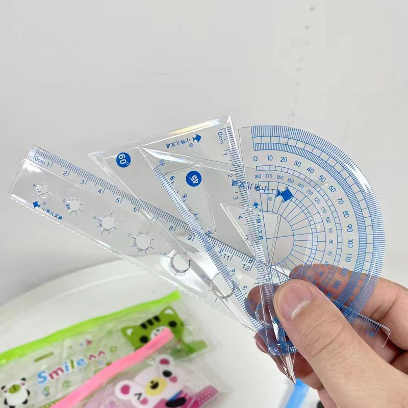 Jual penggaris set matematike cute ruler set busur derajat | Shopee ...