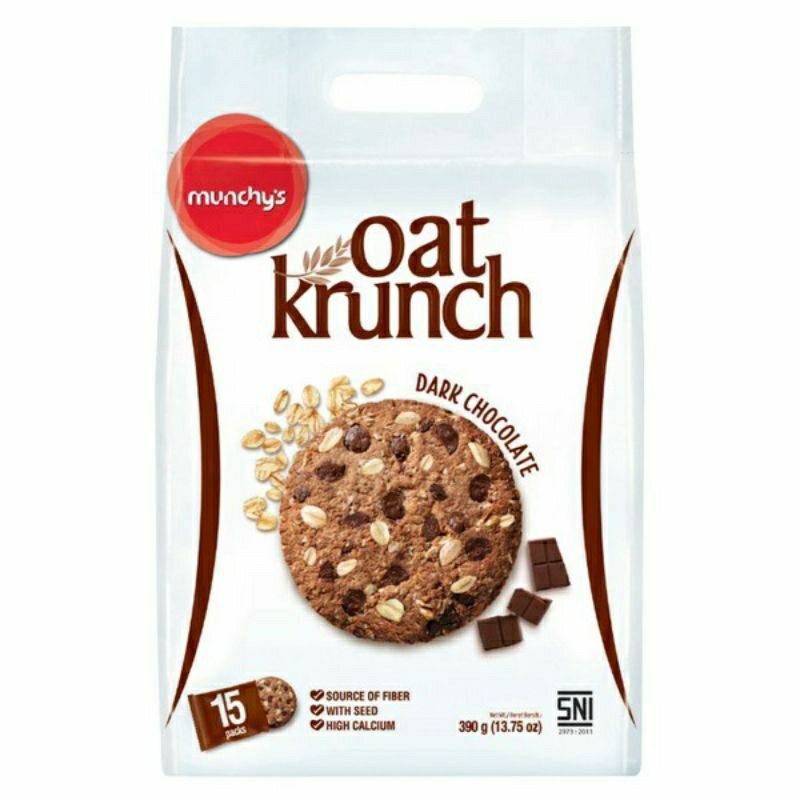 Jual oat krunch dark chocolate kacang munchy's roti biskuit diet gandum