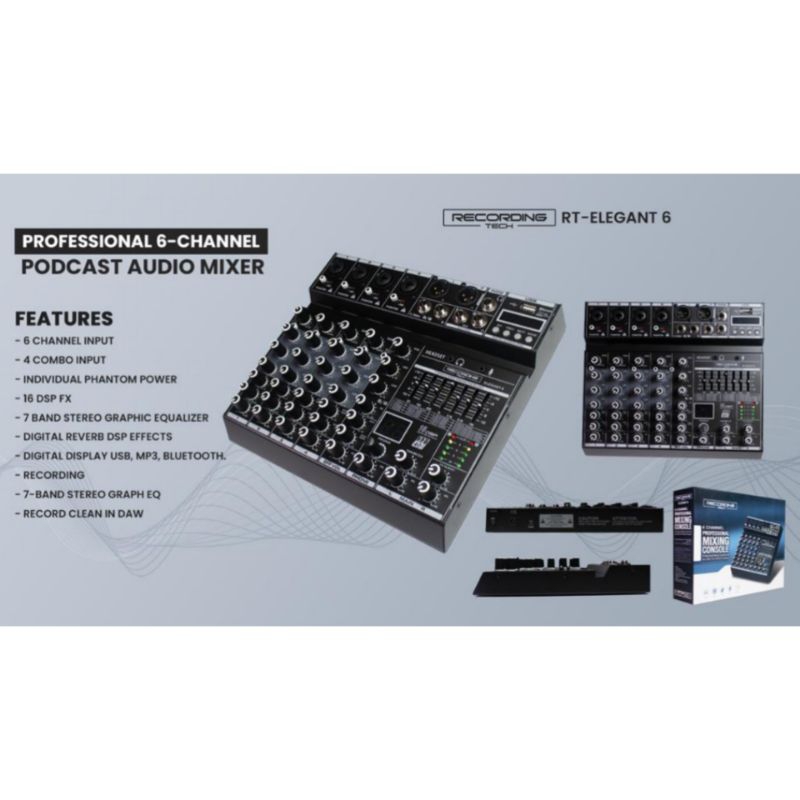 Jual RECORDING TECH RT ELEGANT 6 Mixer Audio USB Podcast Audio Mixer 6 ...