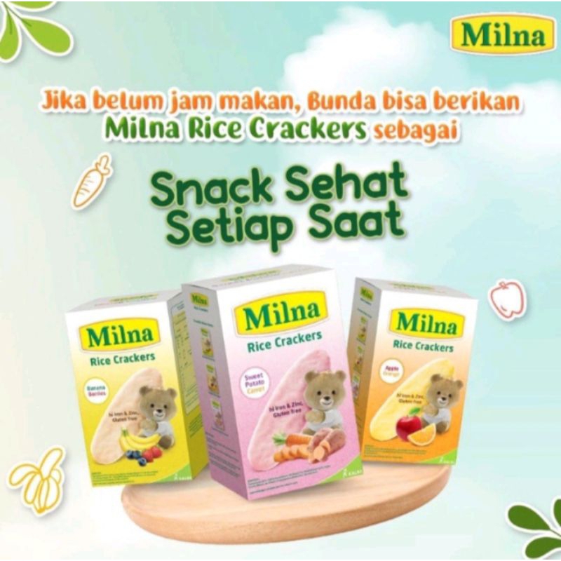 Jual Milna Rice Crackers Cemilan Snack Bayi Sehat | Shopee Indonesia