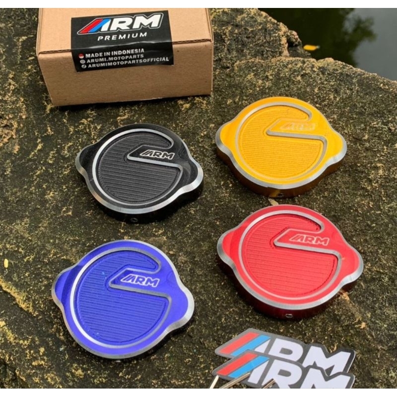 Jual ARM PREMIUM cover cap radiator alumunium full cnc cap radiator arm ...