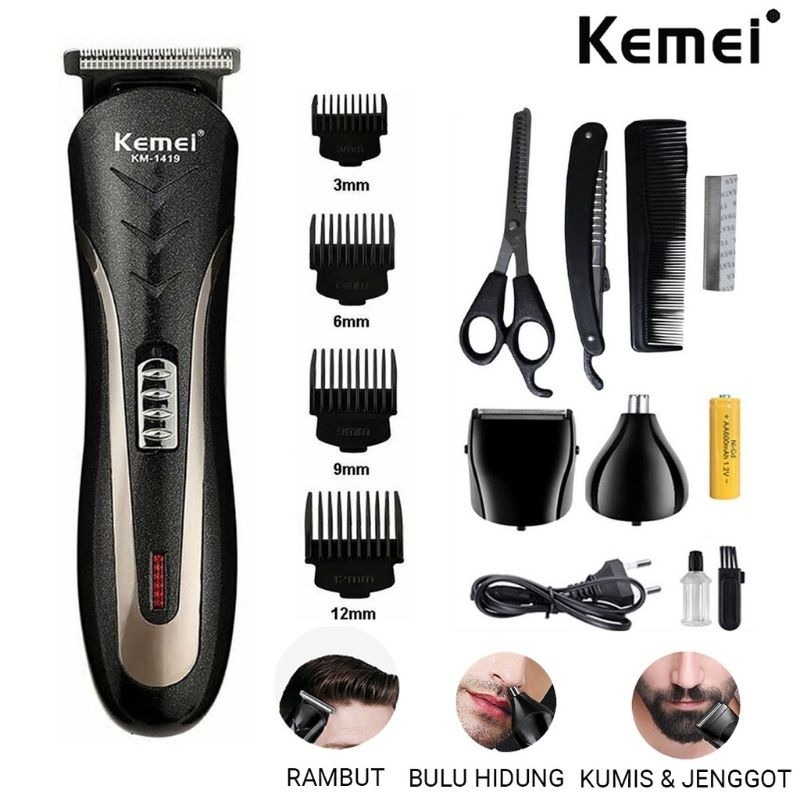 Jual Paket Lengkap Alat Cukur Rambut Jenggot Kumis Elektrik Mesin Potong Rambut In Shopee