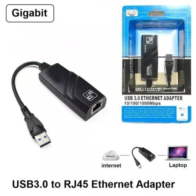 Jual USB 3.0 TO GIGABIT LAN ADAPTER 10/100/1000Mbps USB TO LAN Shopee Indonesia