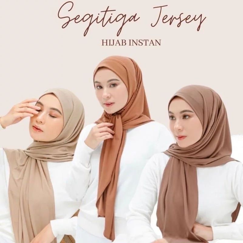 Jual JILBAB SEGITIGA INSTAN JERSEY / JILBAB KAOS | Shopee Indonesia