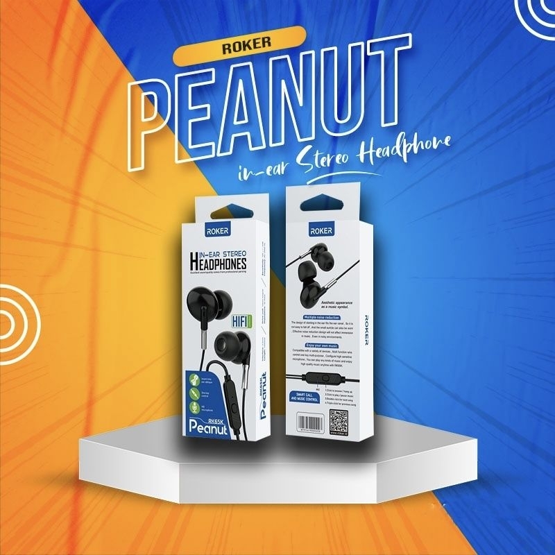 Jual Headset ROKER PEANUT RK65K BASS Handsfree ROKER PEANUT RK65K BASS ...