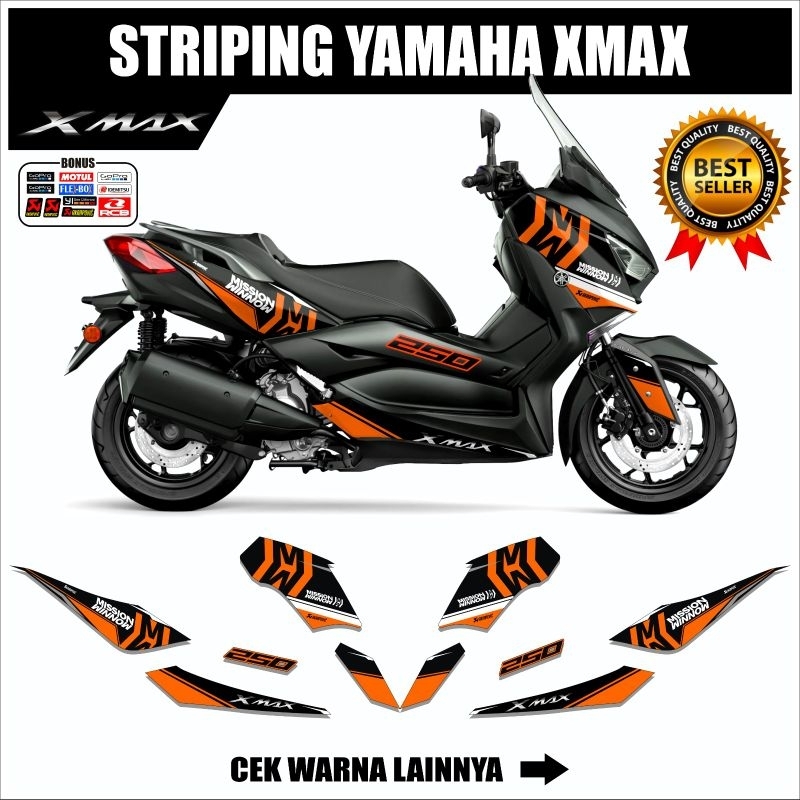 Jual Striping Yamaha Xmax 250 Stiker List Variasi Motor Xmax 250Cc Desain Mission Winnow Shopee Indonesia