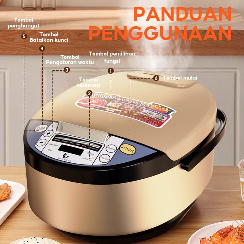 Jual han river rice cooker 2L HRRC0001 magic com smart cooker Shopee