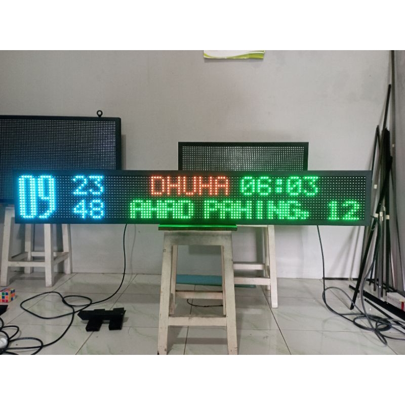Jual Jam Sholat RGB Berwarna Uk 132x20cm | Shopee Indonesia