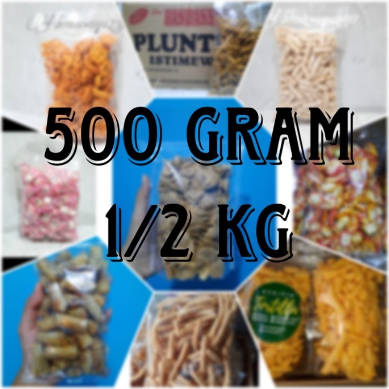 Jual 500 Gram Aneka Jajan Kiloan Kuping Mini Seblak Kencur