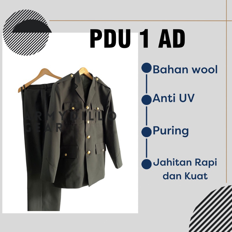 Jual Pakaian Dinas Upacara Tni Angkatan Darat Pdu Tni Ad Wool Stel Shopee Indonesia