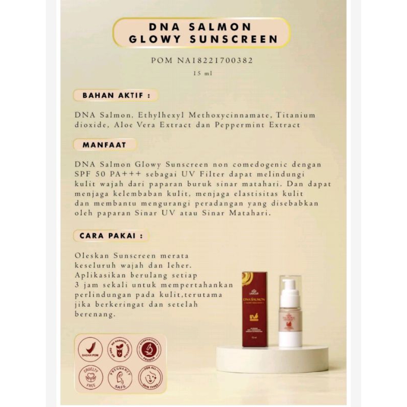 Jual DNA salmon sunscreen lamour | Shopee Indonesia