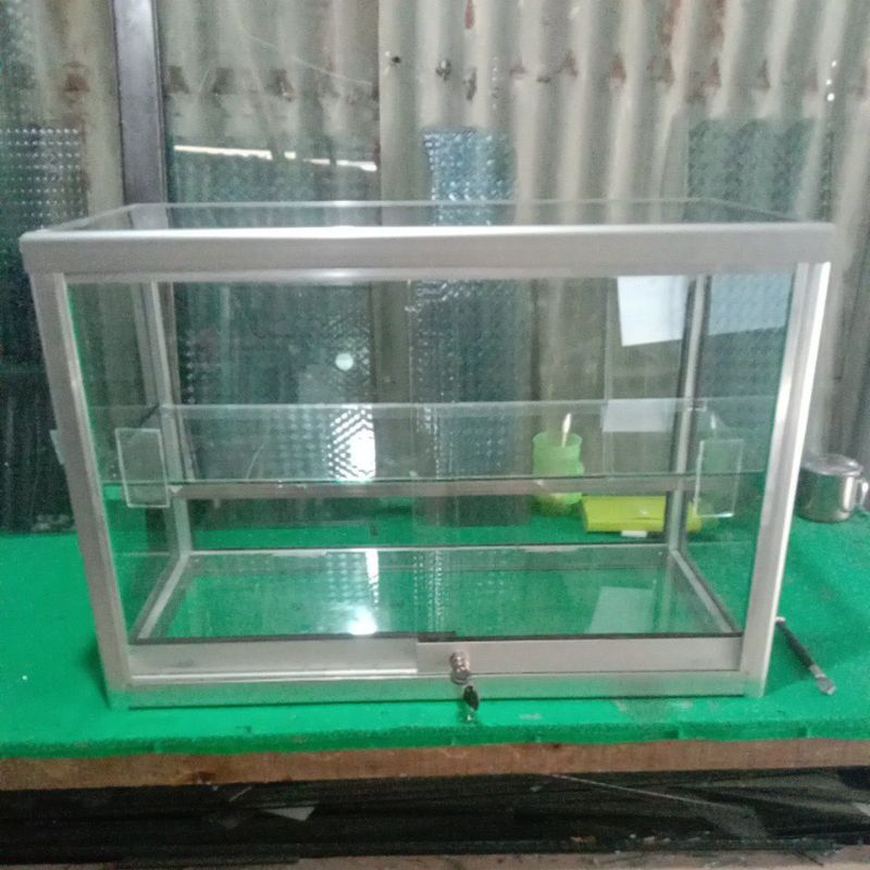 Jual Rak kaca 2 pintu murah aluminium | Shopee Indonesia