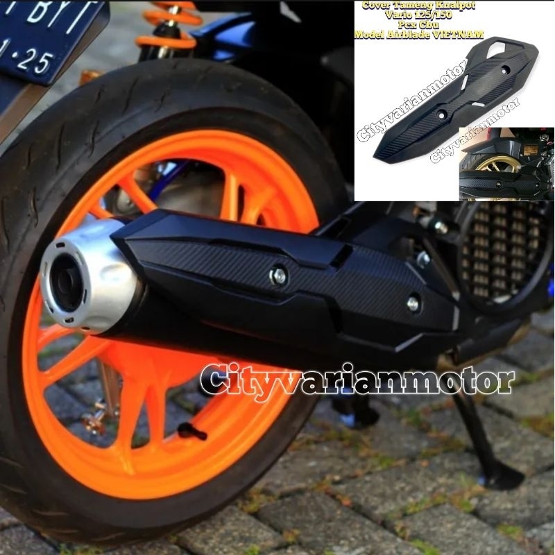 Jual Tameng Knalpot Airblade Carbon Vietnam Cover Tutup Tameng Knalpot Vario 125 Vario 150 Vario 8775