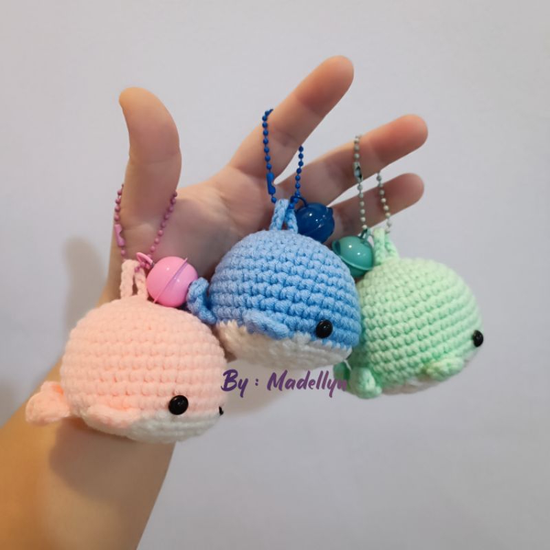Jual Gantungan Kunci Bag Charm Paus Keychain Rajut Amigurumi Whale Paus ...
