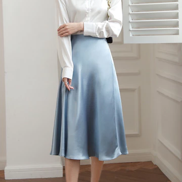 Korean Skirt Rok Satin Rok Korea Bawahan Satin