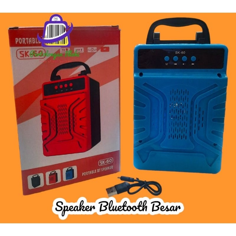 Jual Speaker Bluetooth besar bass radio fm tf bluetooth aux usb baterai ...