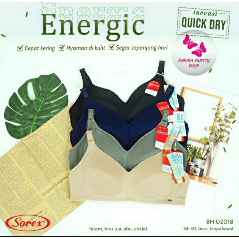 Jual Sorex 02018 Bra Energic Tanpa Kawat Busa Tipis ( 34-40 ) | Shopee ...