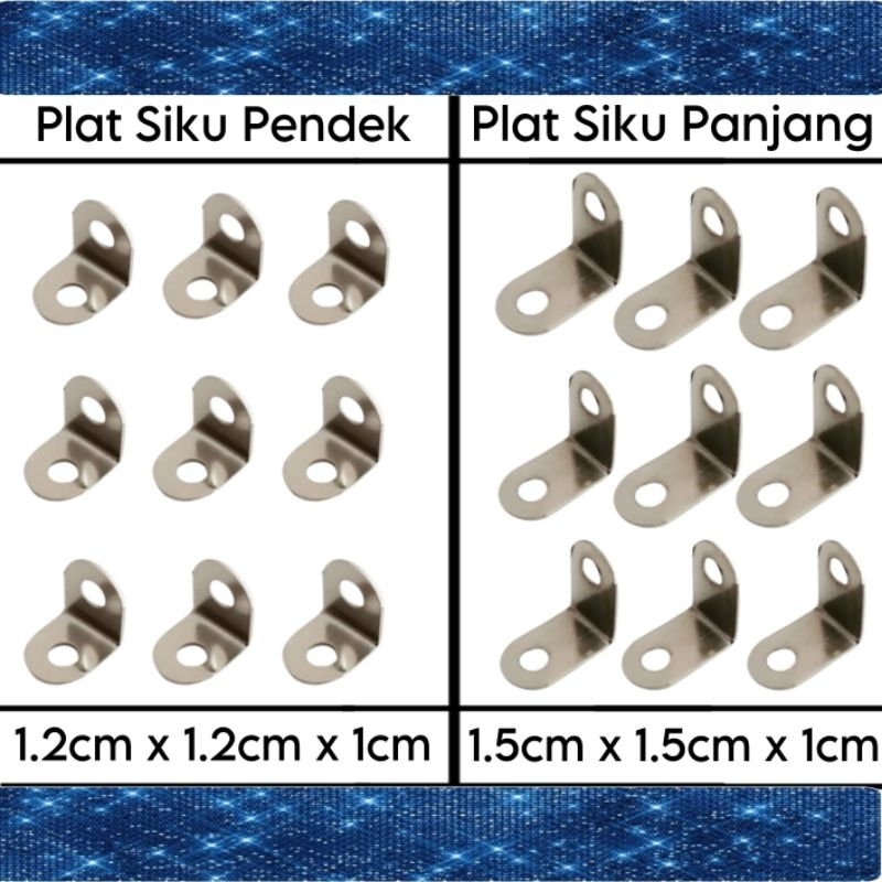 Jual (100 Pcs) plat siku l besi kecil lubang ambalan hambalan sudut