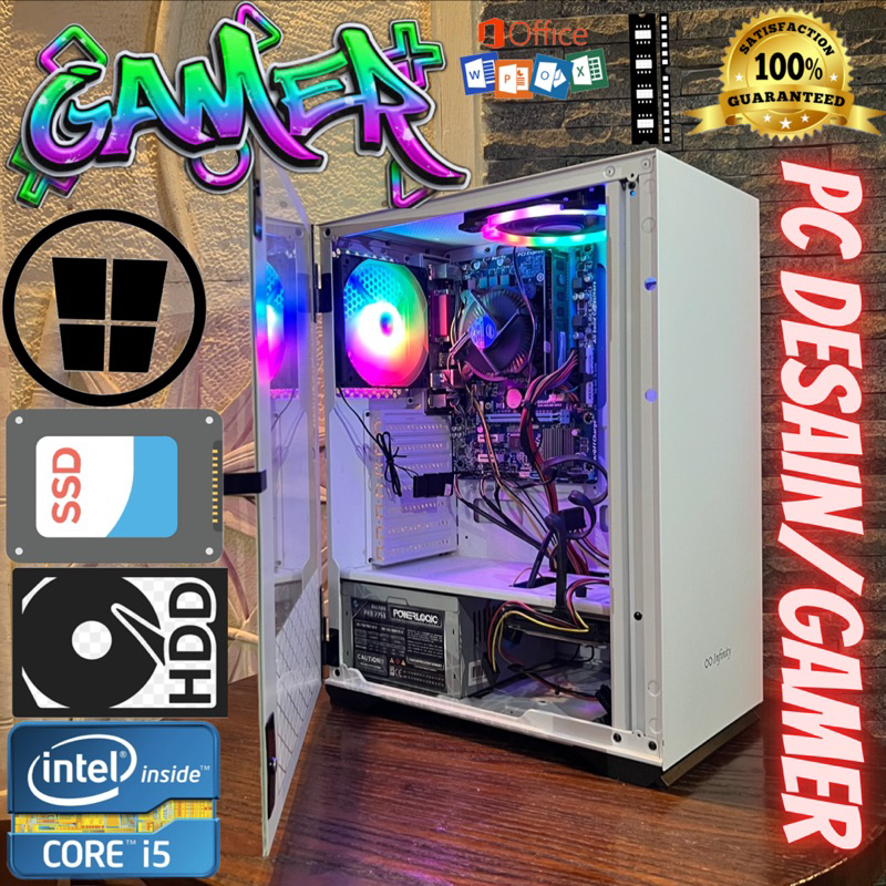 Jual komputer desain gaming fullset monitor siap pakai | Shopee Indonesia
