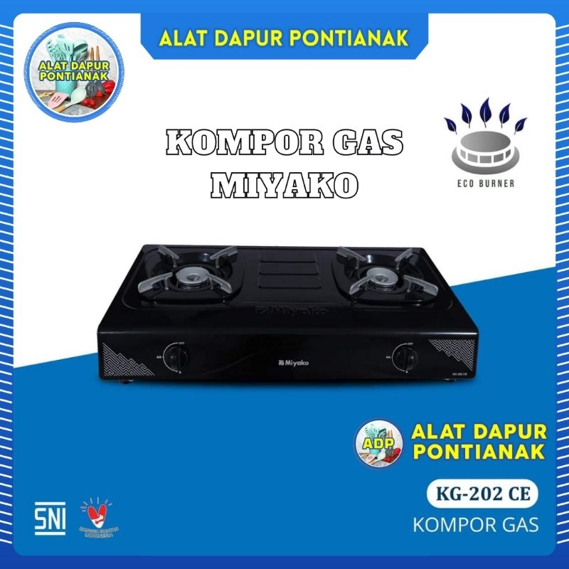 Jual Kompor Gas Miyako 2 Tungku KG 202 CE Eco Burner Tekanan Rendah