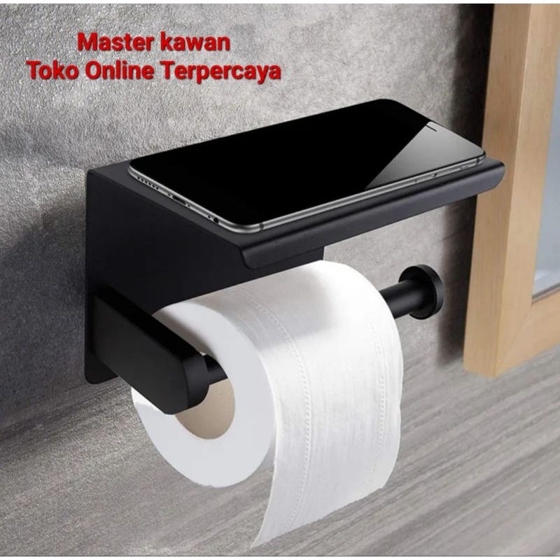 Jual Tempat Tissue Roll Stainless Hitam Balck Anti Karat /Tempat Tissue ...