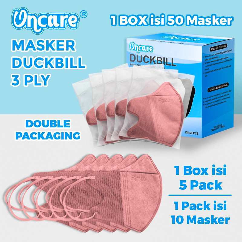 Jual Oncare Masker Duckbill Earloop Dewasa 3 PLY Box Isi 50 Pcs Warna ...