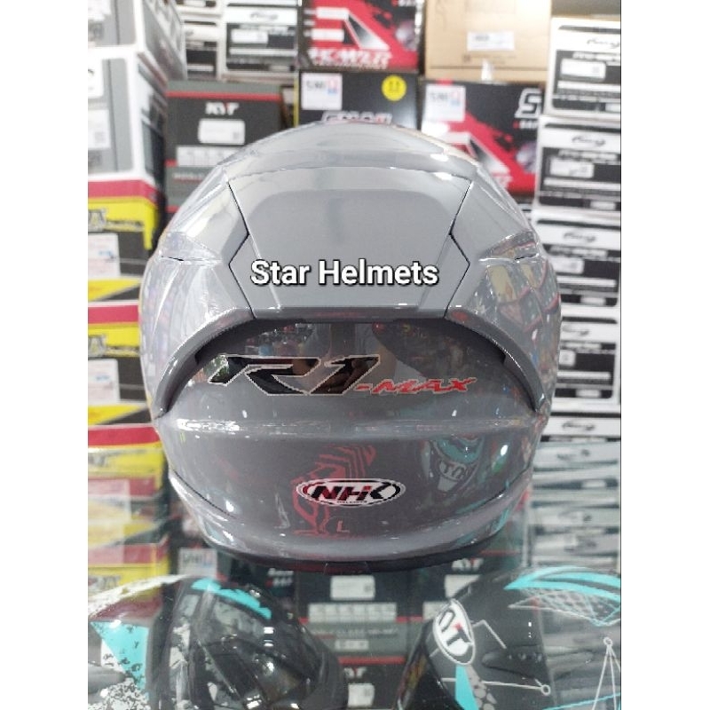 Jual Helm NHK R1 Max Solid DIM Grey Glossy | Shopee Indonesia
