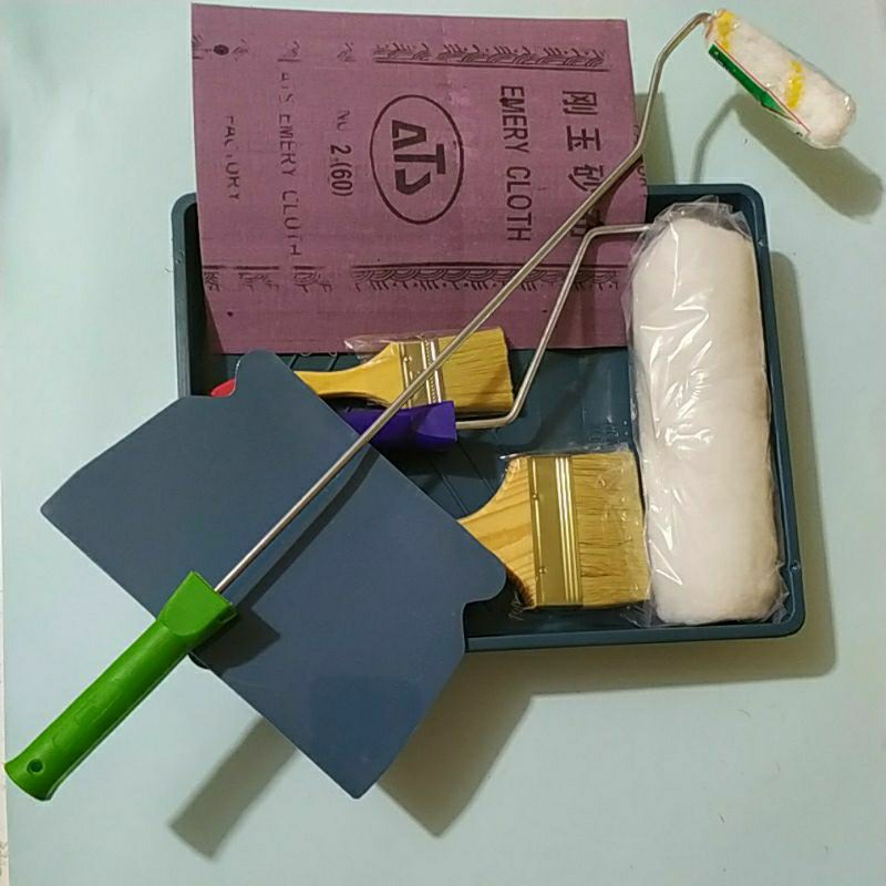 Jual Bak cat paket super Combo. bak cat + kuas rol 9" + kuas rol