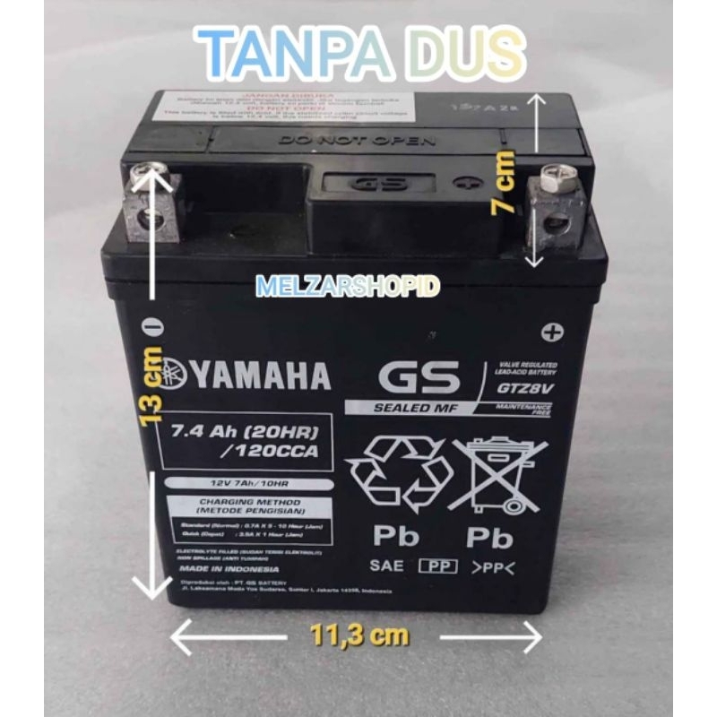 Jual AKI MOTOR GS GTZ8V / AKI GS GTZ8V /XMAX / R25 / MT25 / CBR 250