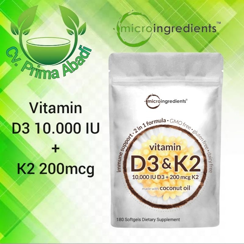 Jual Microingredients Vitamin D3 + K2 ( D3 10.000iu + K2 200mcg ) Asli