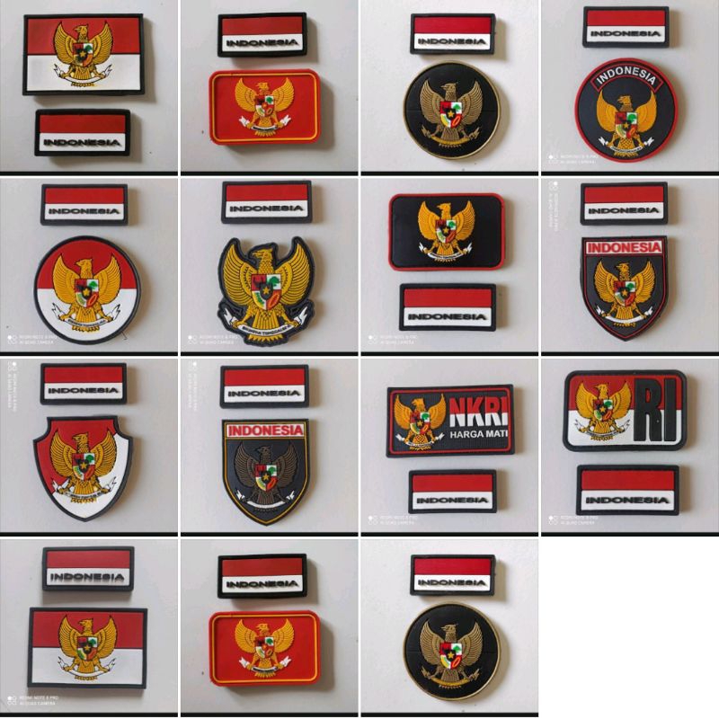 Jual Rubber Patch Logo Garuda Dan Bendera Merah Putih Satu Set Untuk