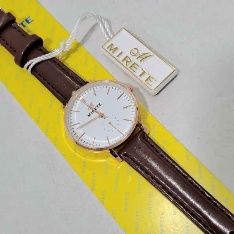 Jual Jam tangam cewek tali kulit Mirete original tipis elegant | Shopee ...
