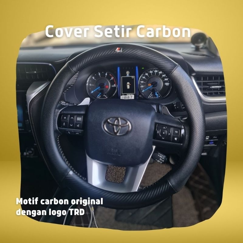 Jual Sarung Stir Cover Setir Carbon Toyota TRD Anti Melar | Shopee ...