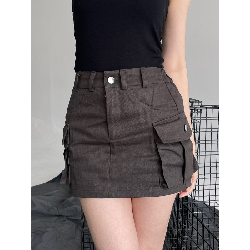 Jual Luna Skirt / rok cargo wanita / Cargo Skirt / Mini Cargo Skirt