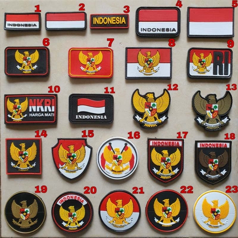 Jual Patch Rubber Logo Garuda Indonesia Nkri Tempelan Emblem Karet