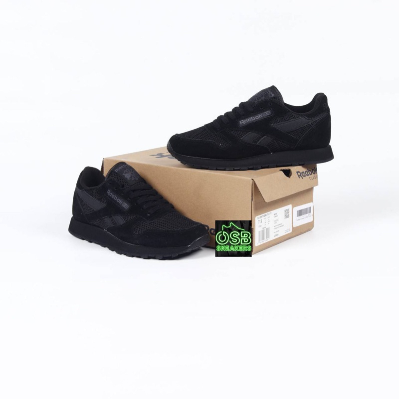 Reebok Classic Leather Utility all black /Brown Navy/ Green Pink