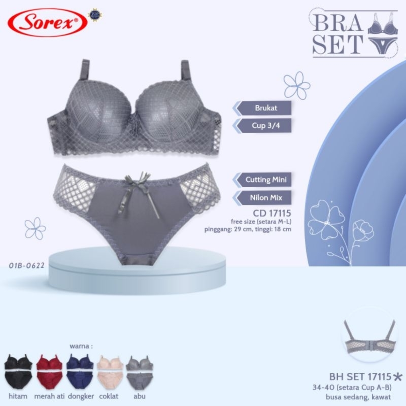 Jual Sorex Bra Set Bh Cd Brukat Cup Setara B Busa Kawat Kait Shopee