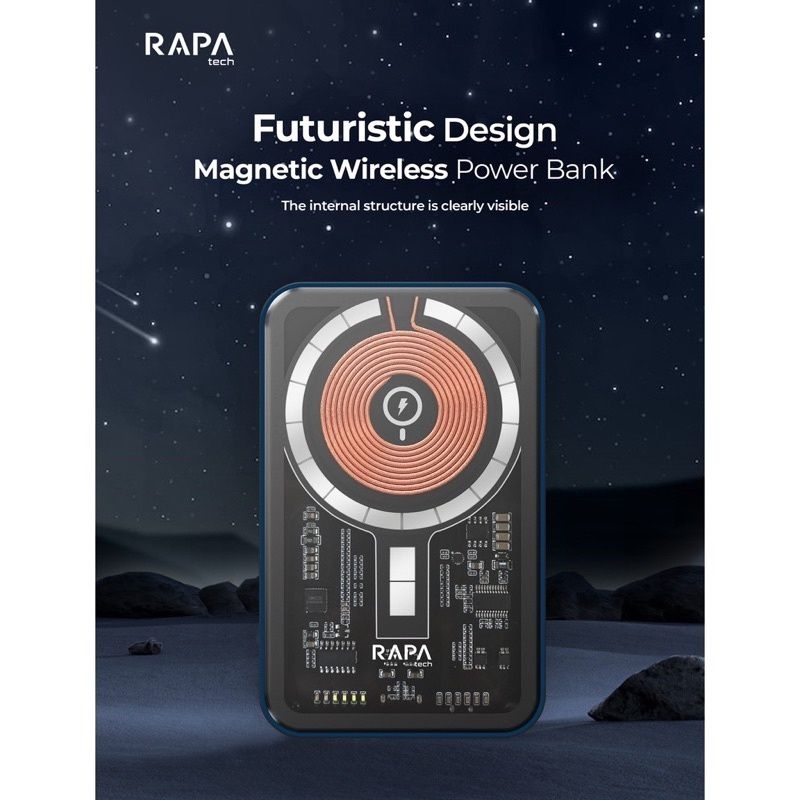 Jual RAPATECH CRYSTAL POWER BANK WIRELESS 15W+PD20W FAST CHARGE ...