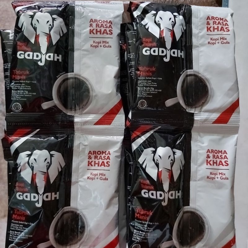 Jual Kopi Gadjah Kopi Mix Gula 1 Renceng Isi 10 Sachet Shopee Indonesia