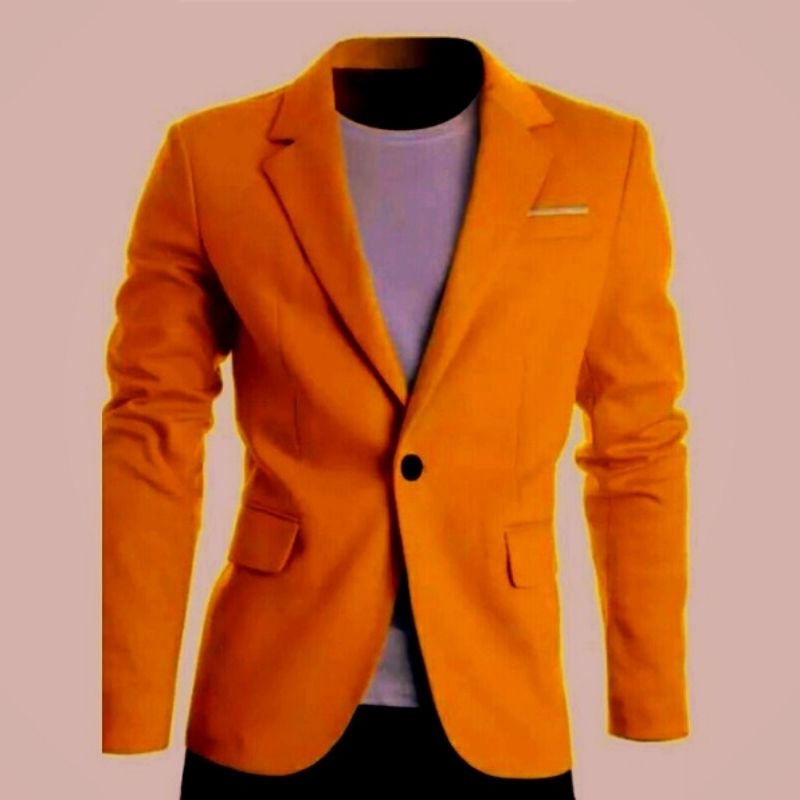 Jual Jas kuning - Jas pria warna kuning - Jas kuning mustard | Shopee ...
