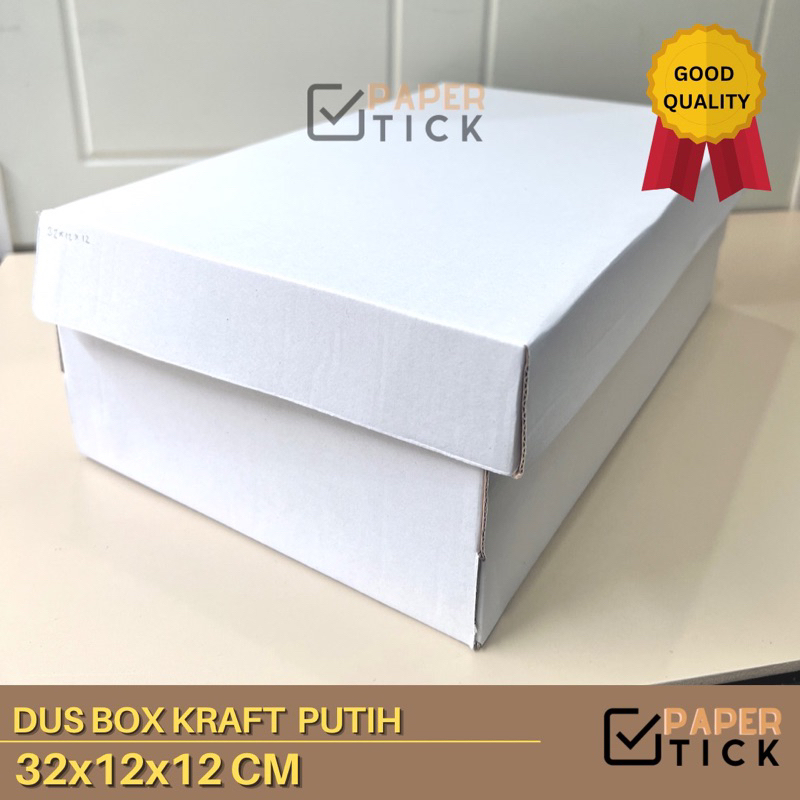 Jual Dus Box Putih 32x12x12 CM Dus Packaging Kemasan Sepatu Baju ...