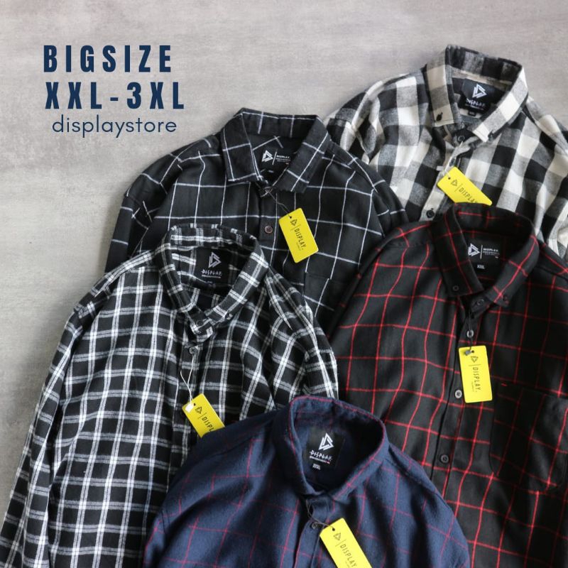 Jual KEMEJA FLANEL OVERSIZED LENGAN PANJANG KEMEJA FLANEL UKURAN BESAR