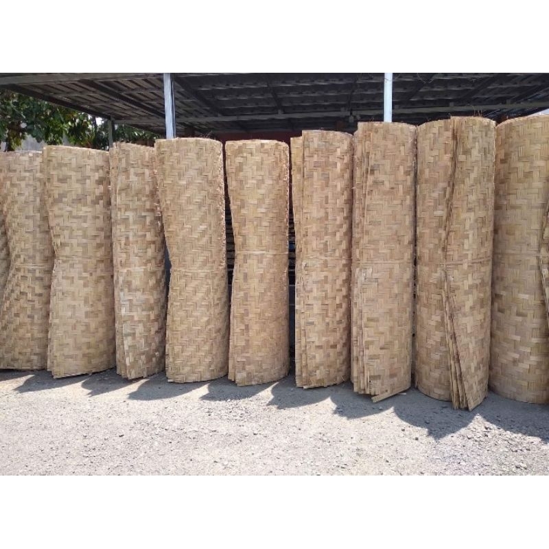 Jual bilik bambu polos gribig polos tabag polos pagar bambu | Shopee