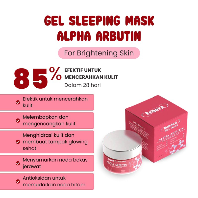 Jual GEL MASK ALPHA ARBUTIN FOR BRIGHTENING SKIN SLEEPING MASK